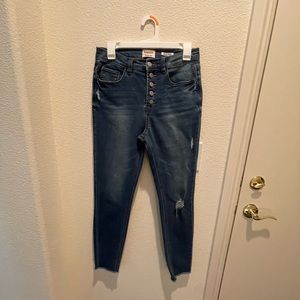 Kensie, button front blue jeans